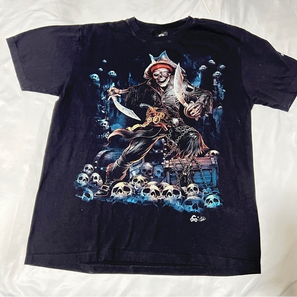 caballo Other - Caballo Pirate Skull Graphic Black T-Shirt L St Thomas